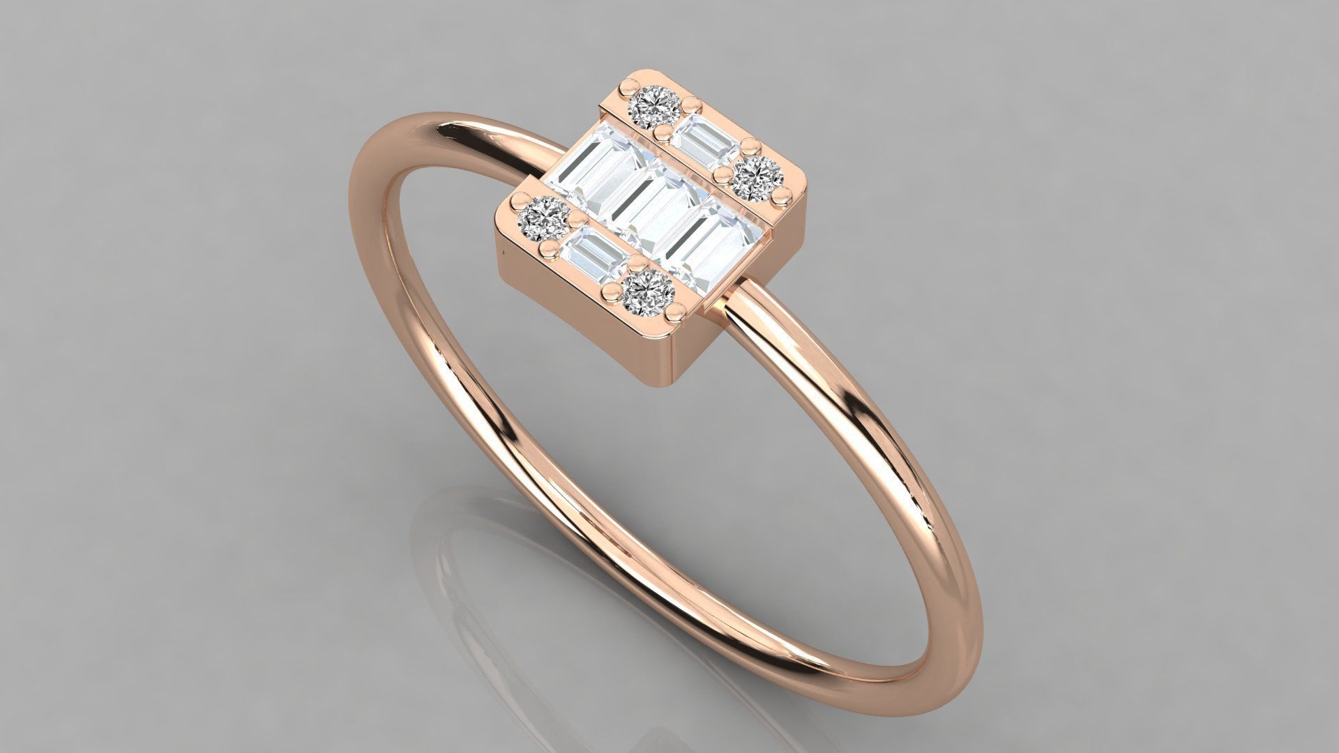 Women solitaire ring 3dm stl render detail  3D print model_1