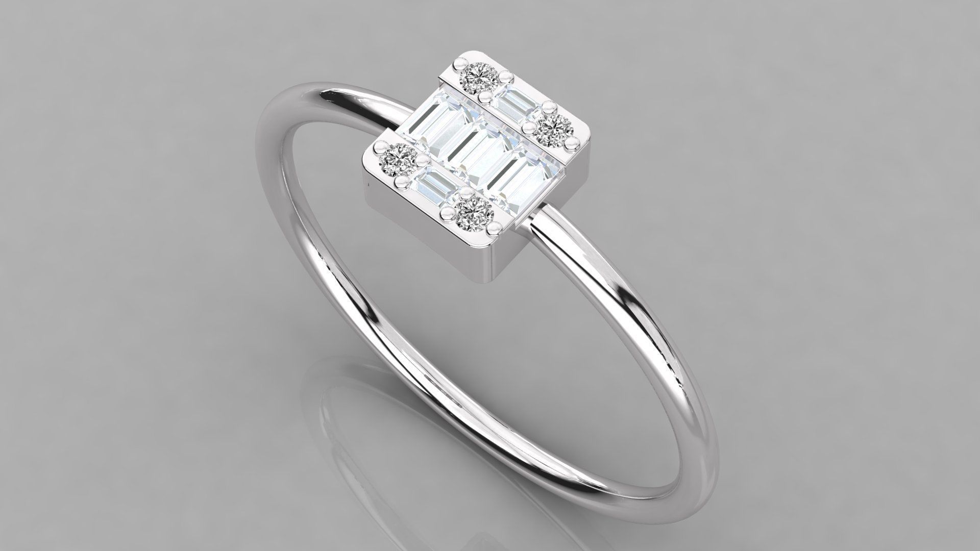 Women solitaire ring 3dm stl render detail  3D print model_2