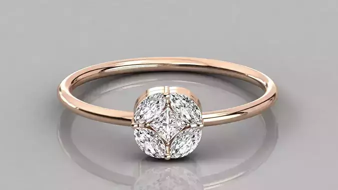 Women solitaire ring 3dm stl render detail 