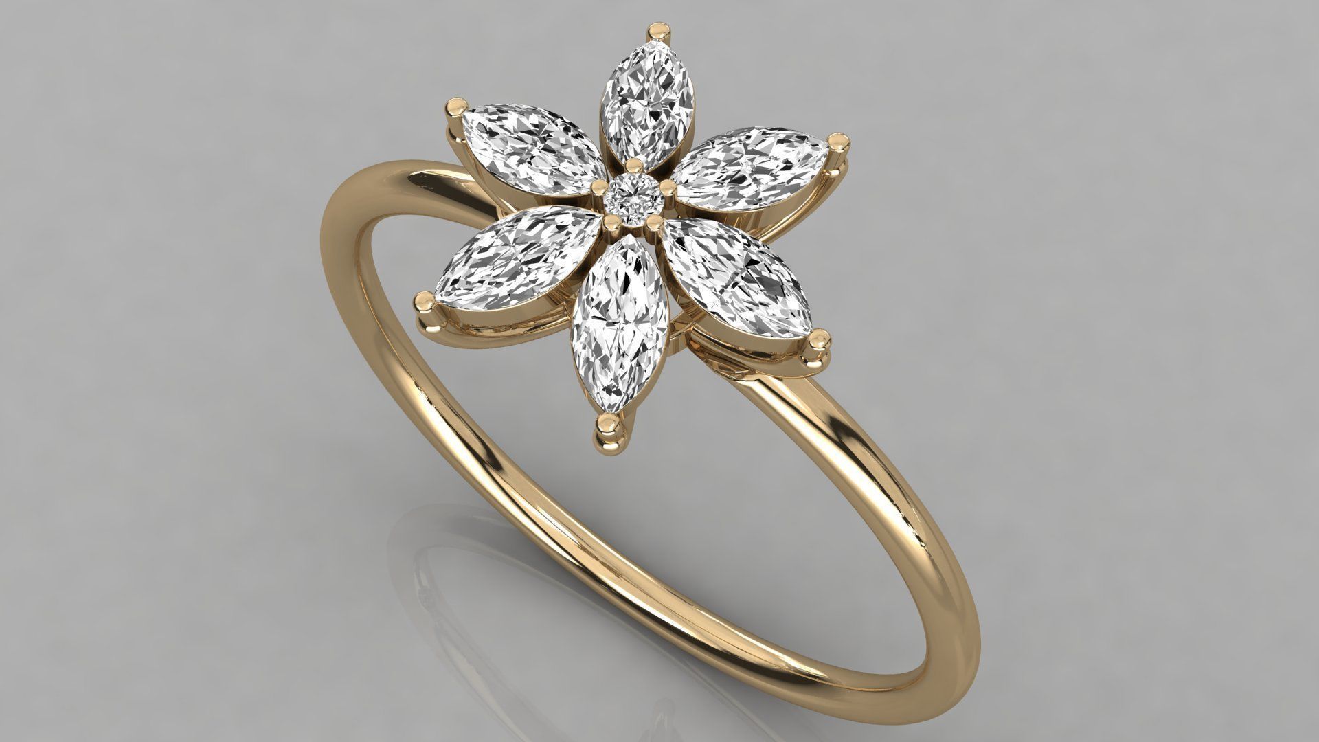 Women solitaire ring 3dm stl render detail  3D print model_3