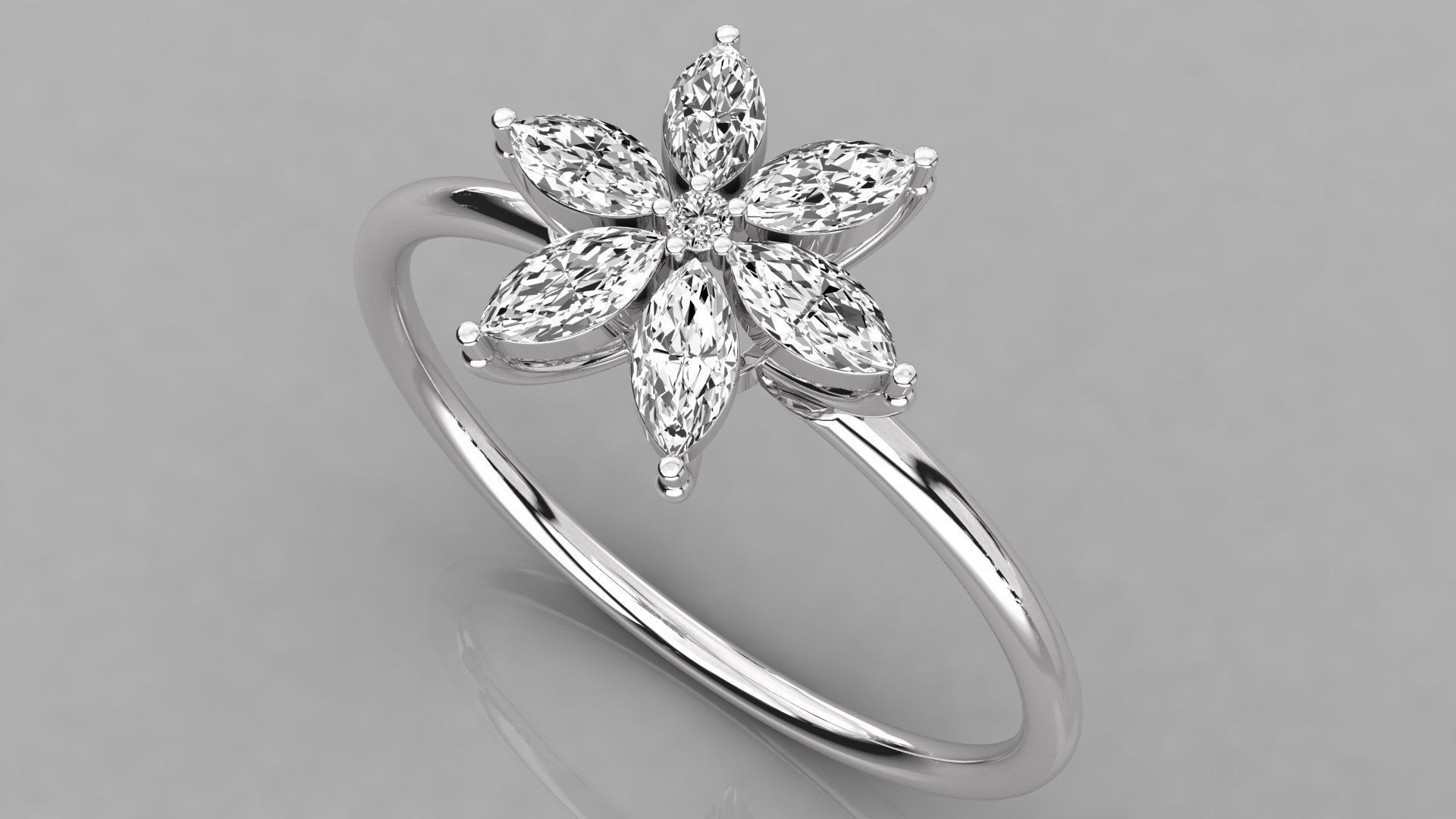 Women solitaire ring 3dm stl render detail  3D print model_2