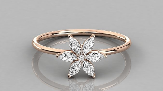 Women solitaire ring 3dm stl render detail  3D print model