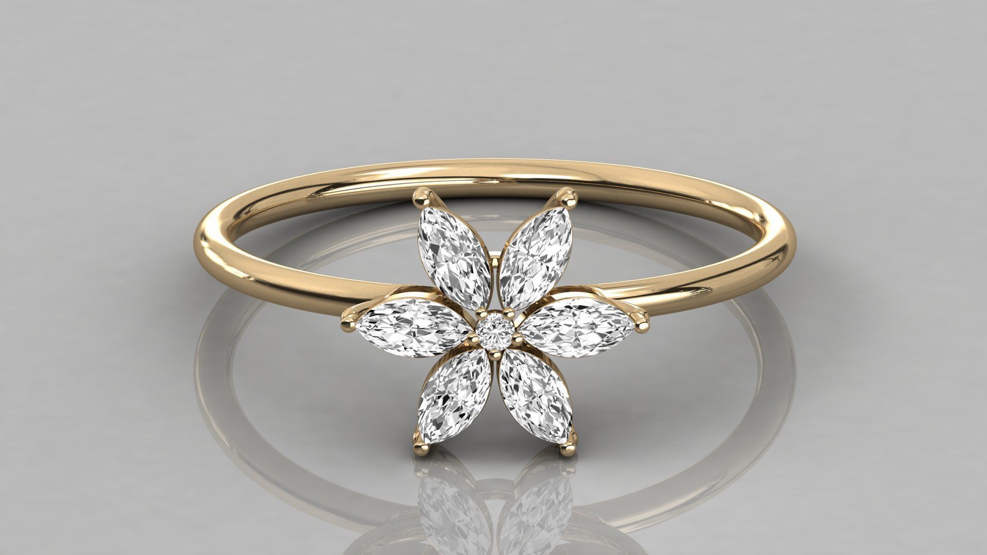 Women solitaire ring 3dm stl render detail  3D print model_8