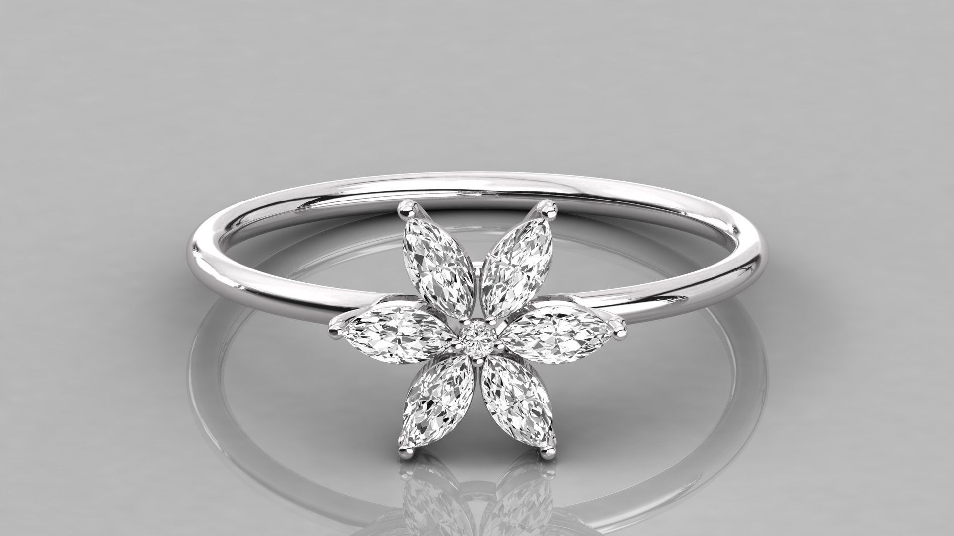 Women solitaire ring 3dm stl render detail  3D print model_7