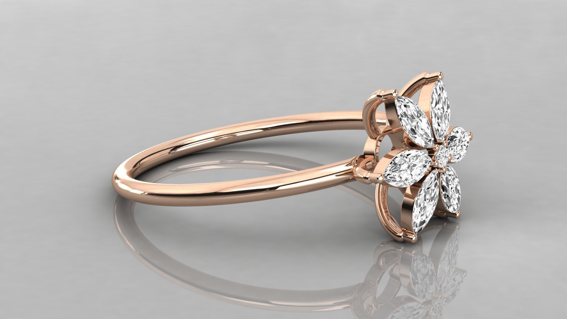 Women solitaire ring 3dm stl render detail  3D print model_4
