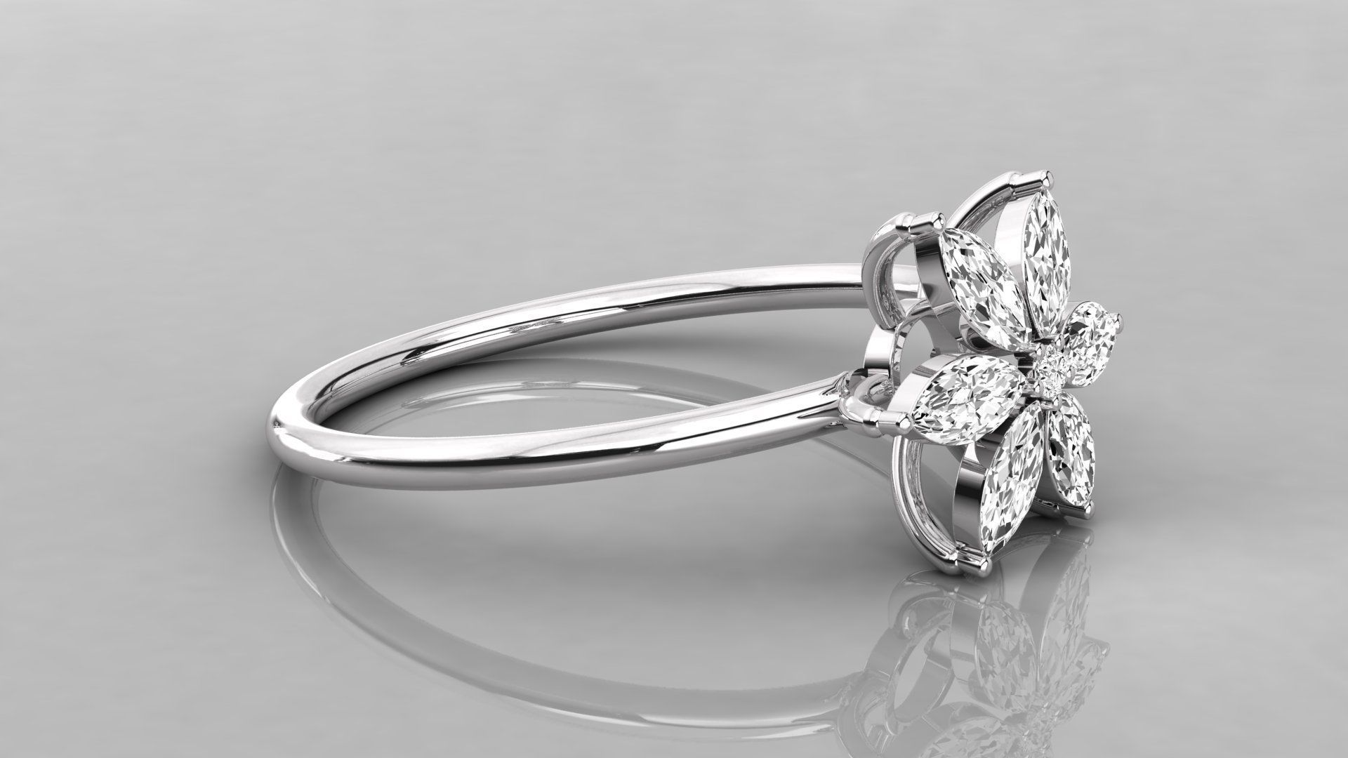 Women solitaire ring 3dm stl render detail  3D print model_5