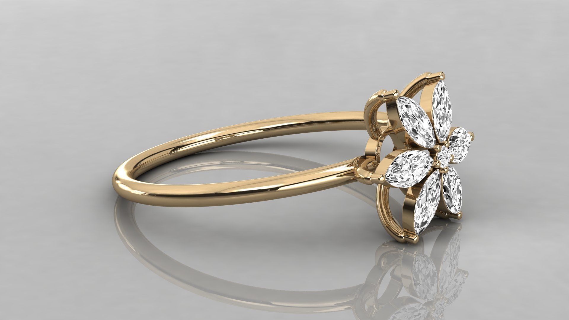 Women solitaire ring 3dm stl render detail  3D print model_6
