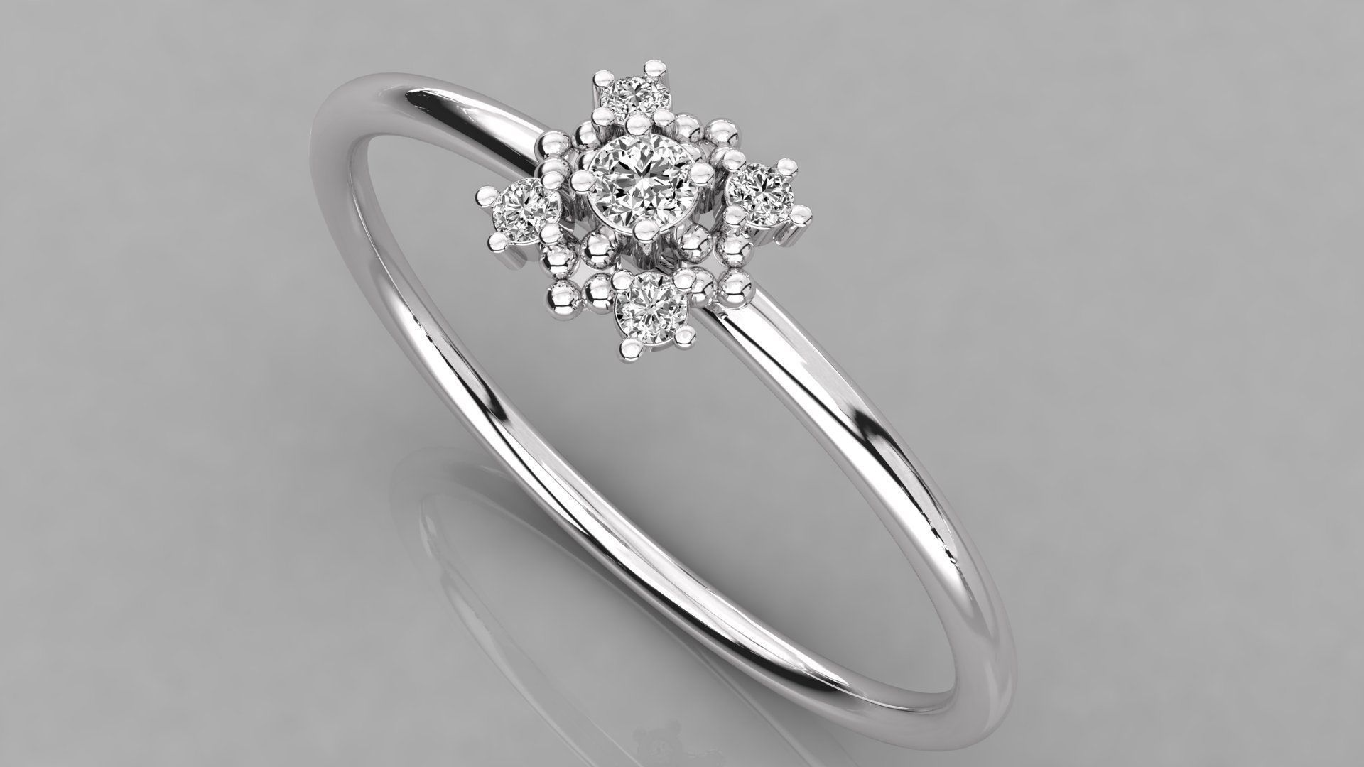 Women solitaire ring 3dm stl render detail  3D print model_2