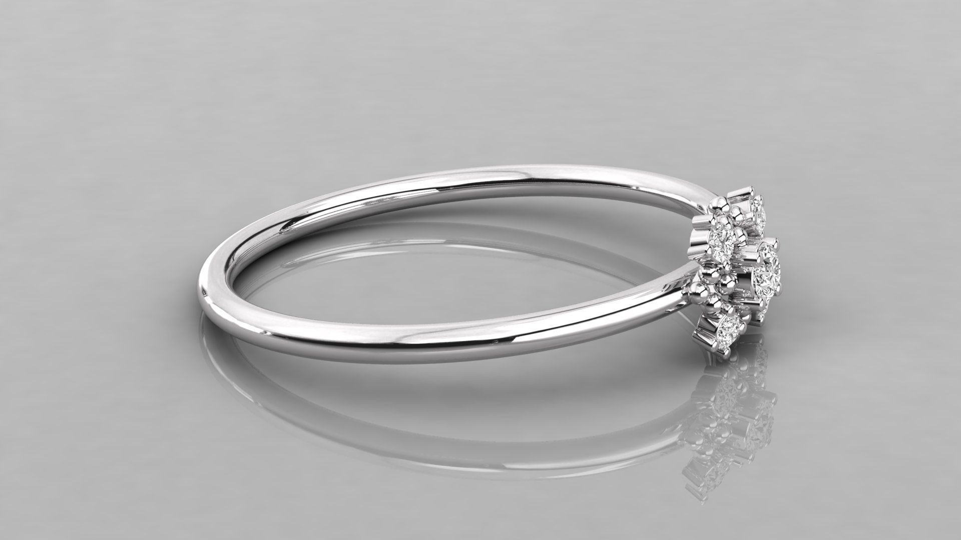 Women solitaire ring 3dm stl render detail  3D print model_5