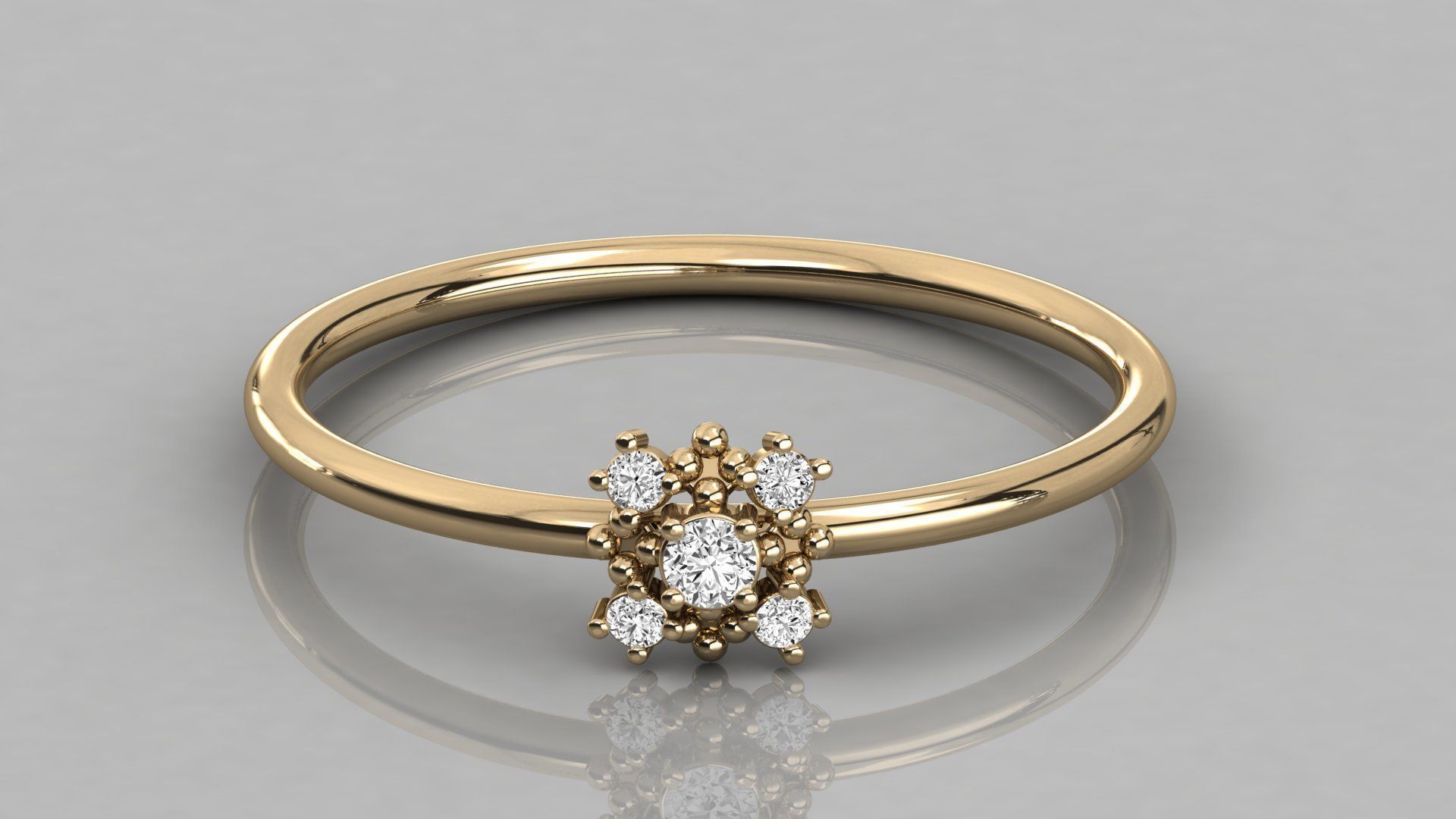 Women solitaire ring 3dm stl render detail  3D print model_8