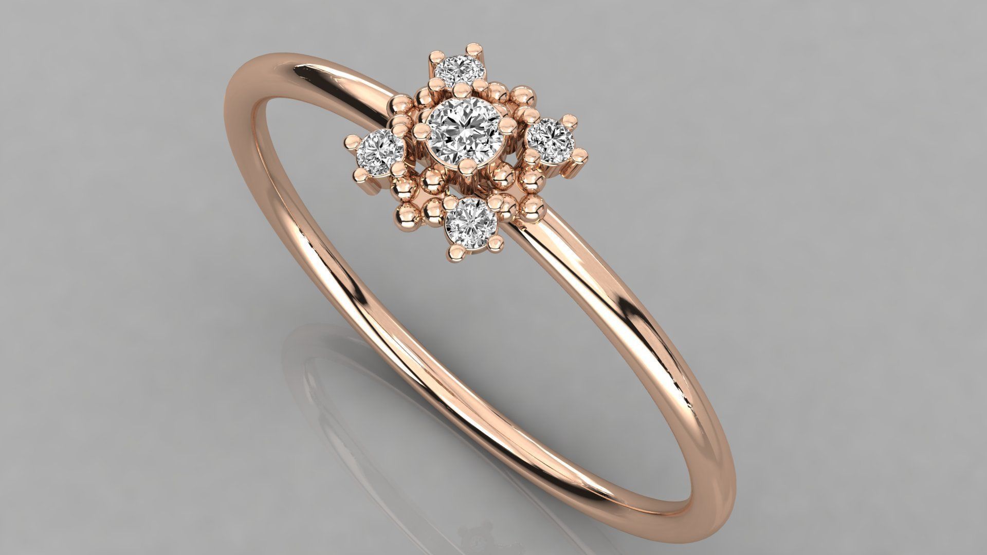 Women solitaire ring 3dm stl render detail  3D print model_1