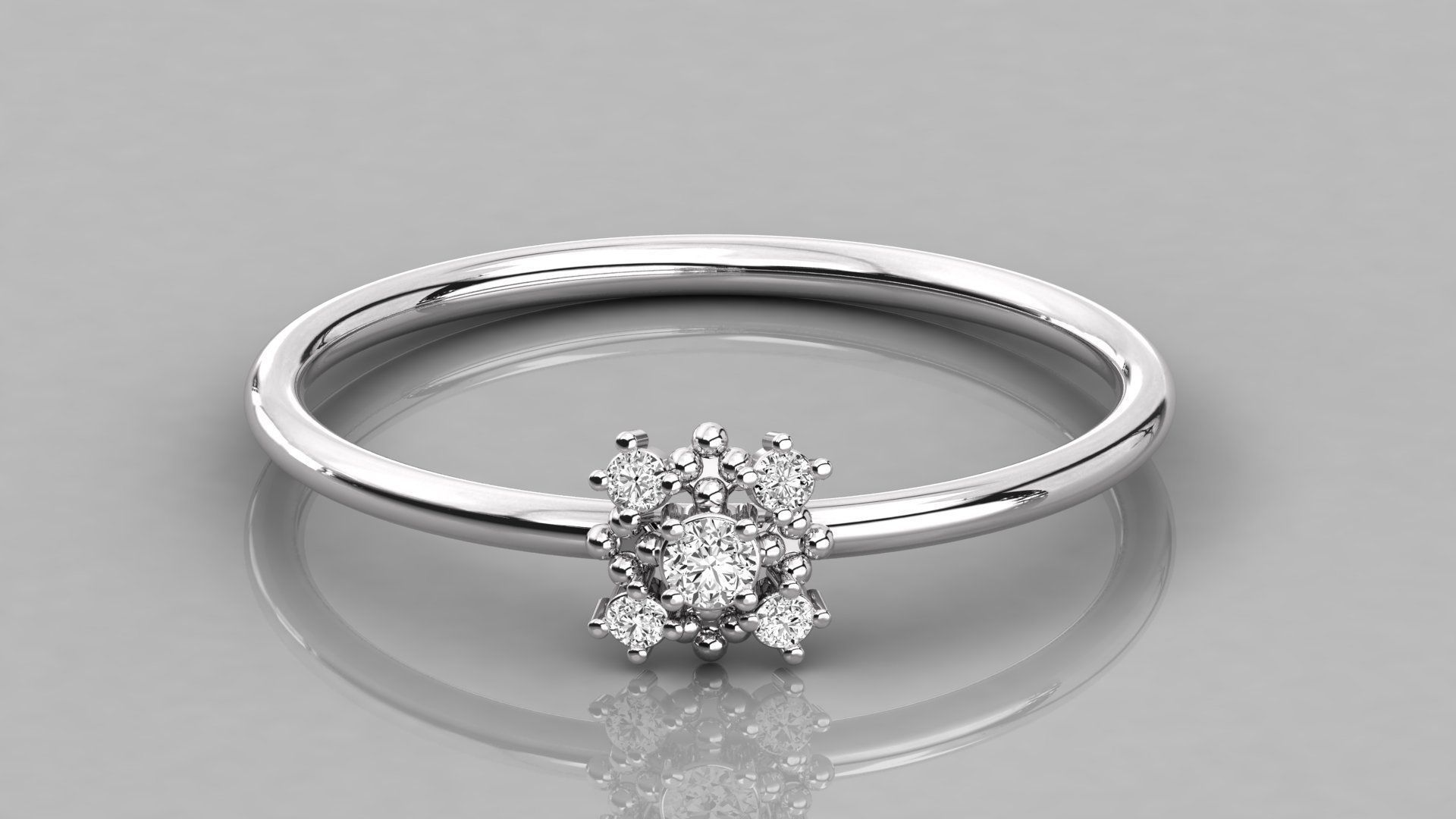 Women solitaire ring 3dm stl render detail  3D print model_7