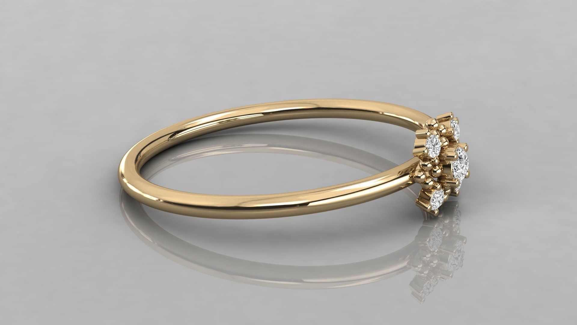Women solitaire ring 3dm stl render detail  3D print model_6