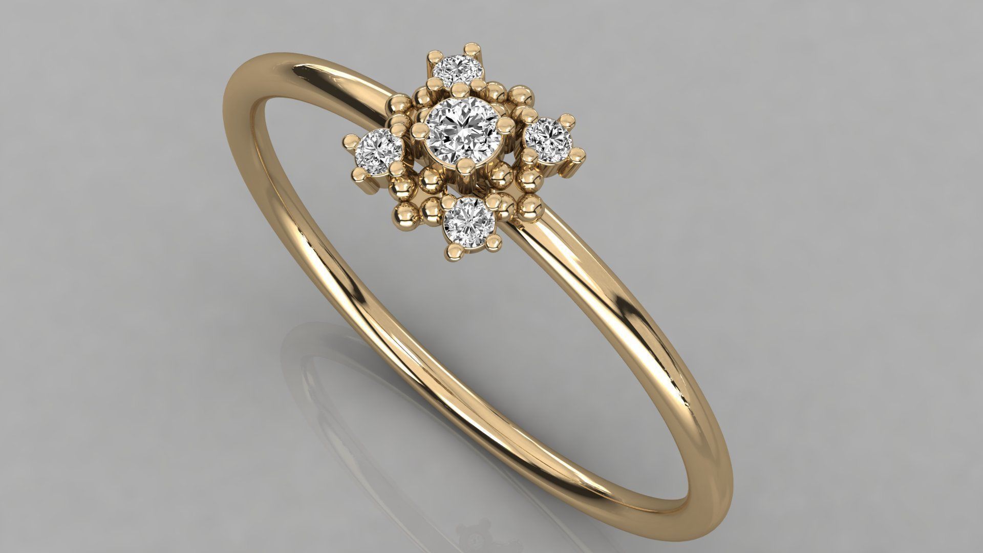 Women solitaire ring 3dm stl render detail  3D print model_3