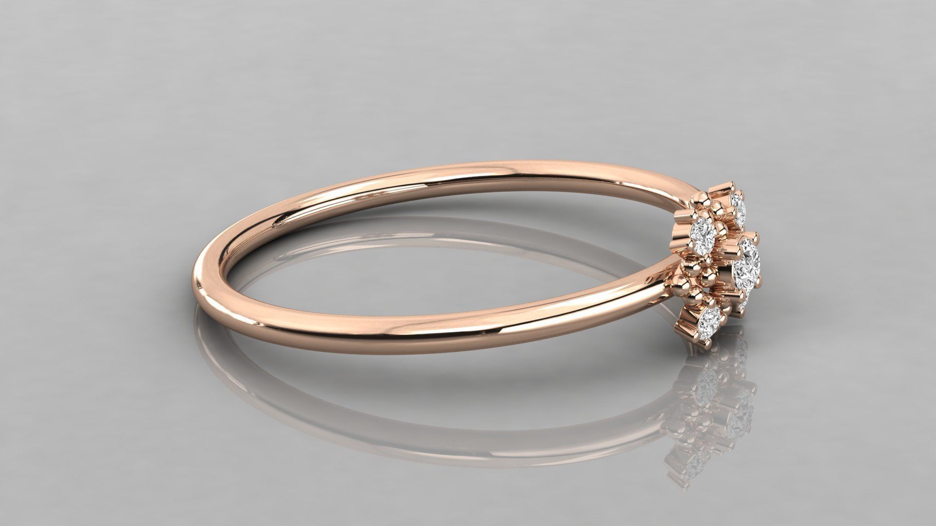 Women solitaire ring 3dm stl render detail  3D print model_4