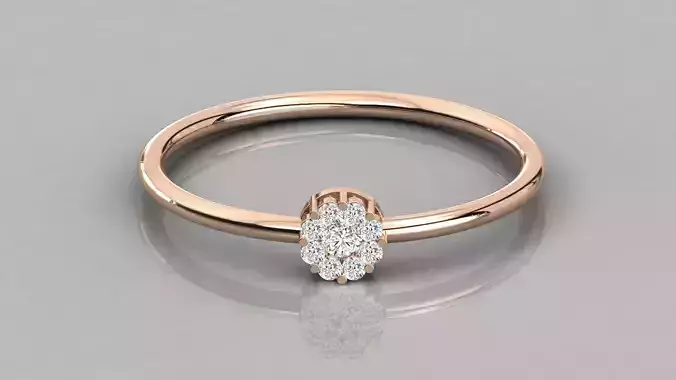 Women solitaire ring 3dm stl render detail 