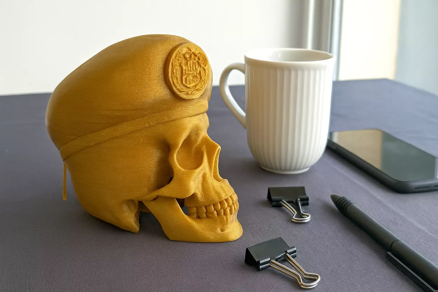 Peruvian Army Beret Skull printable and renderable 3D print model_18