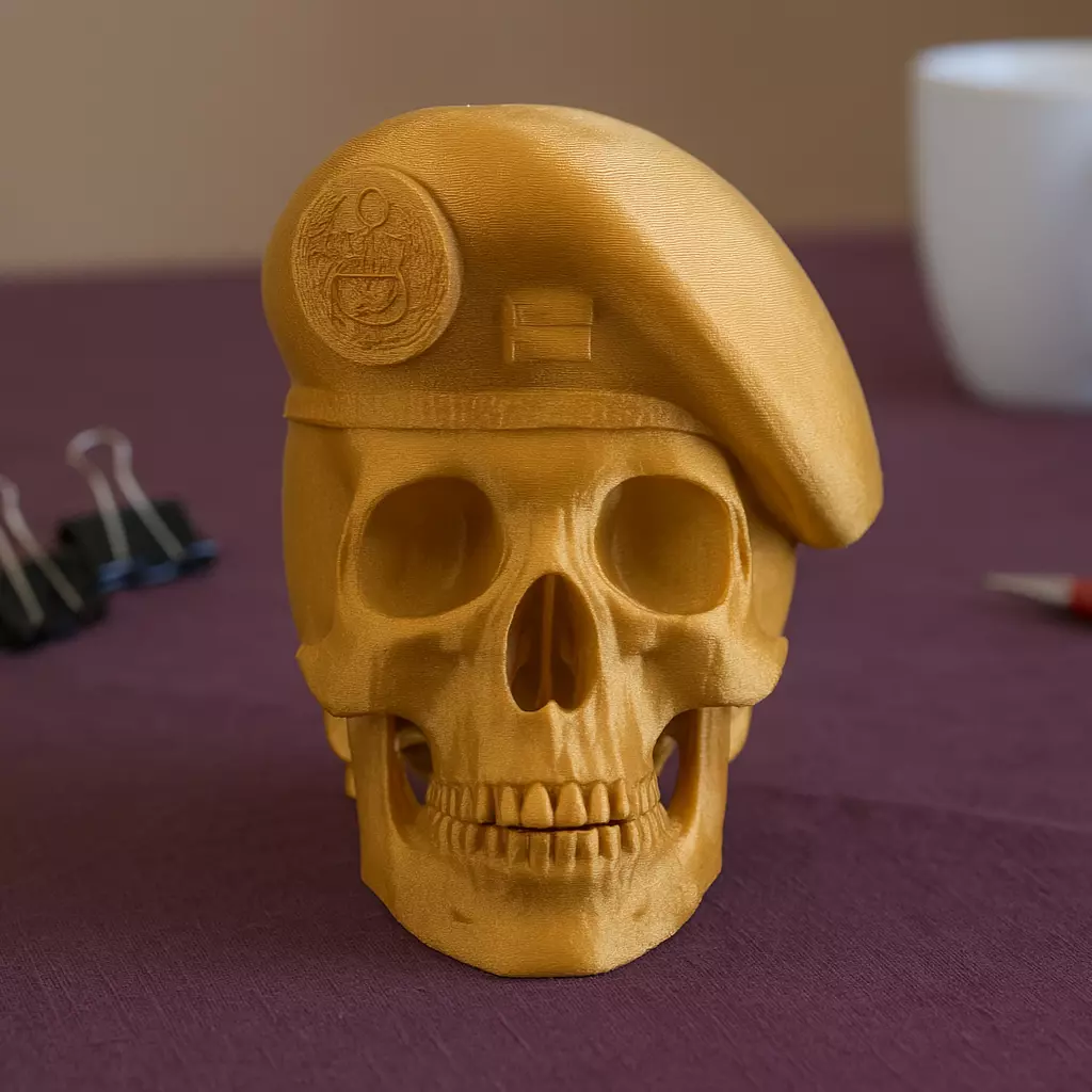 Peruvian Army Beret Skull printable and renderable 3D print model_17