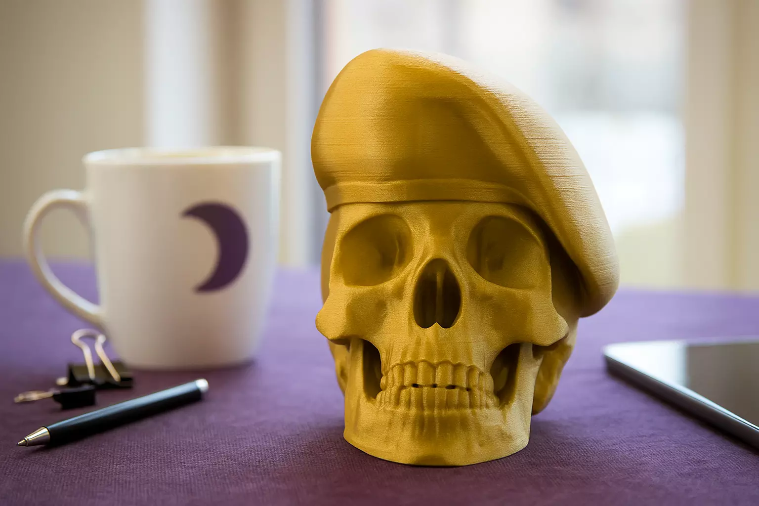 Peruvian Army Beret Skull printable and renderable 3D print model_2