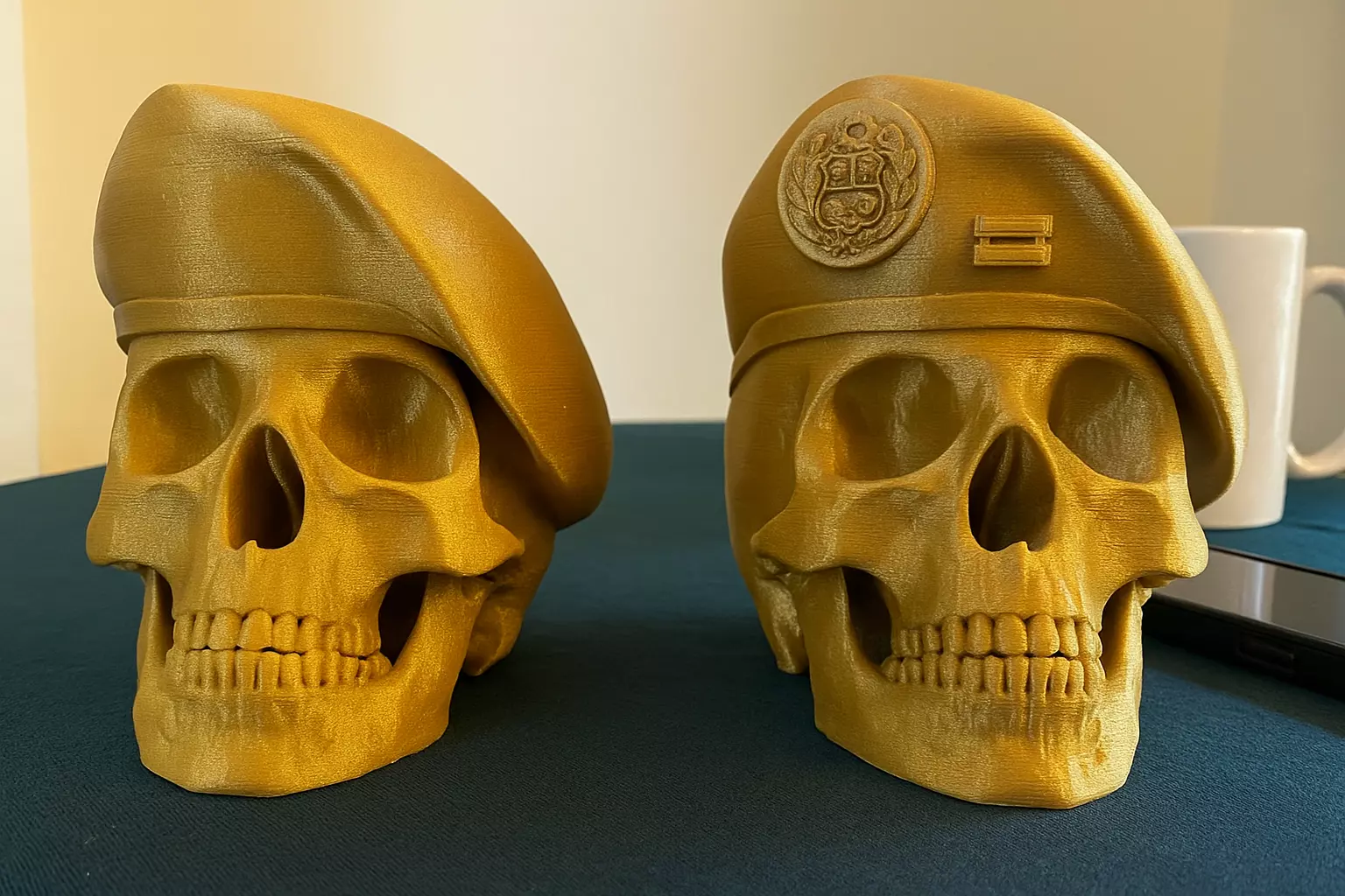 Peruvian Army Beret Skull printable and renderable 3D print model_0