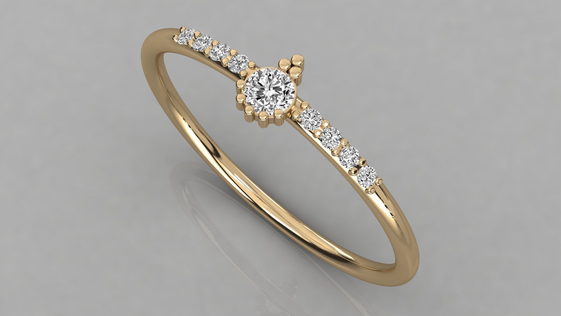 Women solitaire ring 3dm stl render detail 3D print model_3