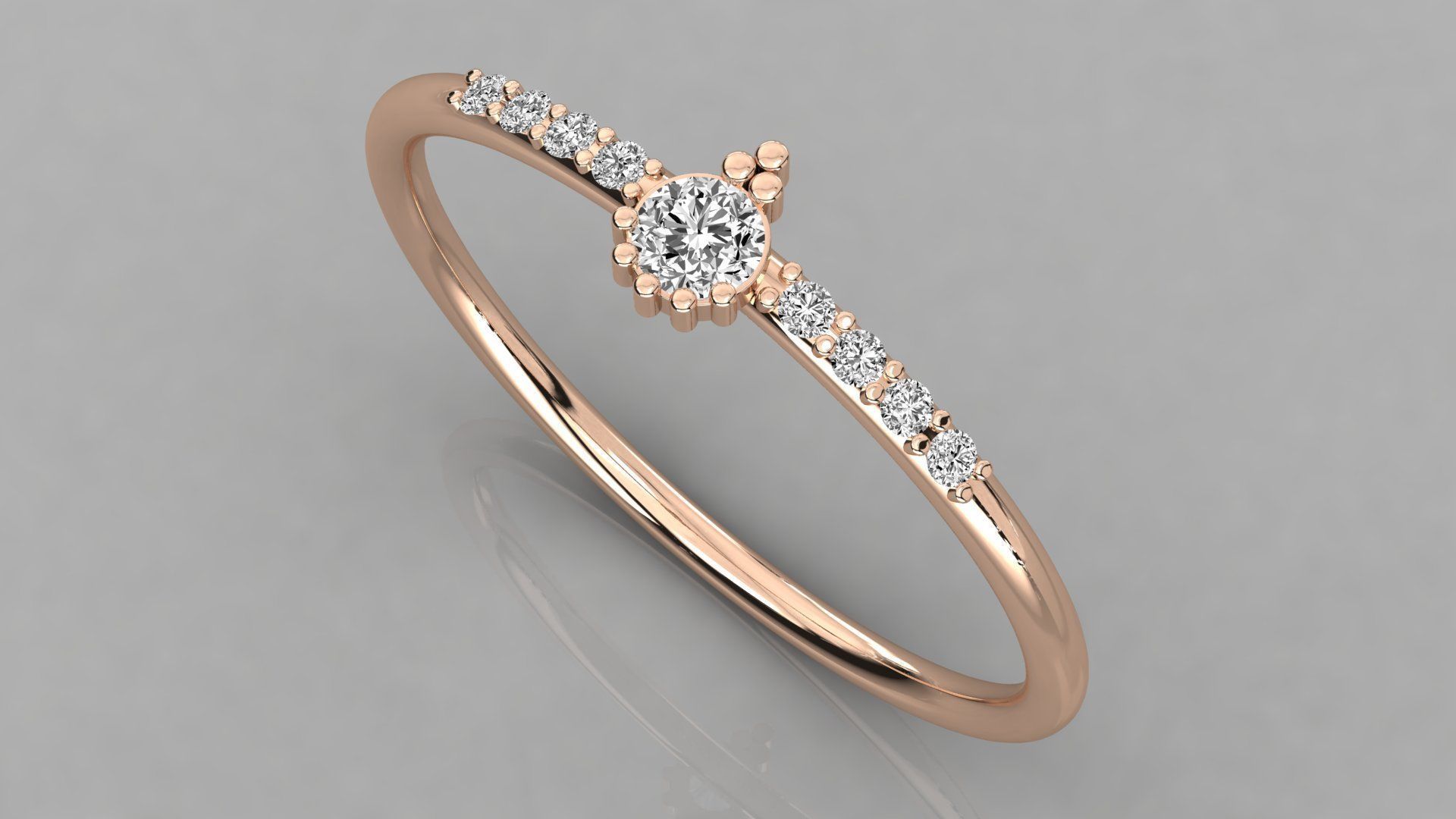 Women solitaire ring 3dm stl render detail 3D print model_1