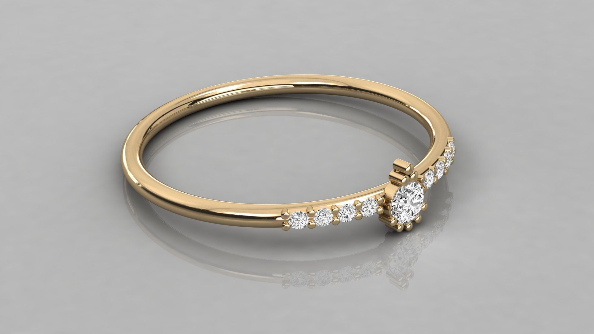 Women solitaire ring 3dm stl render detail 3D print model_6