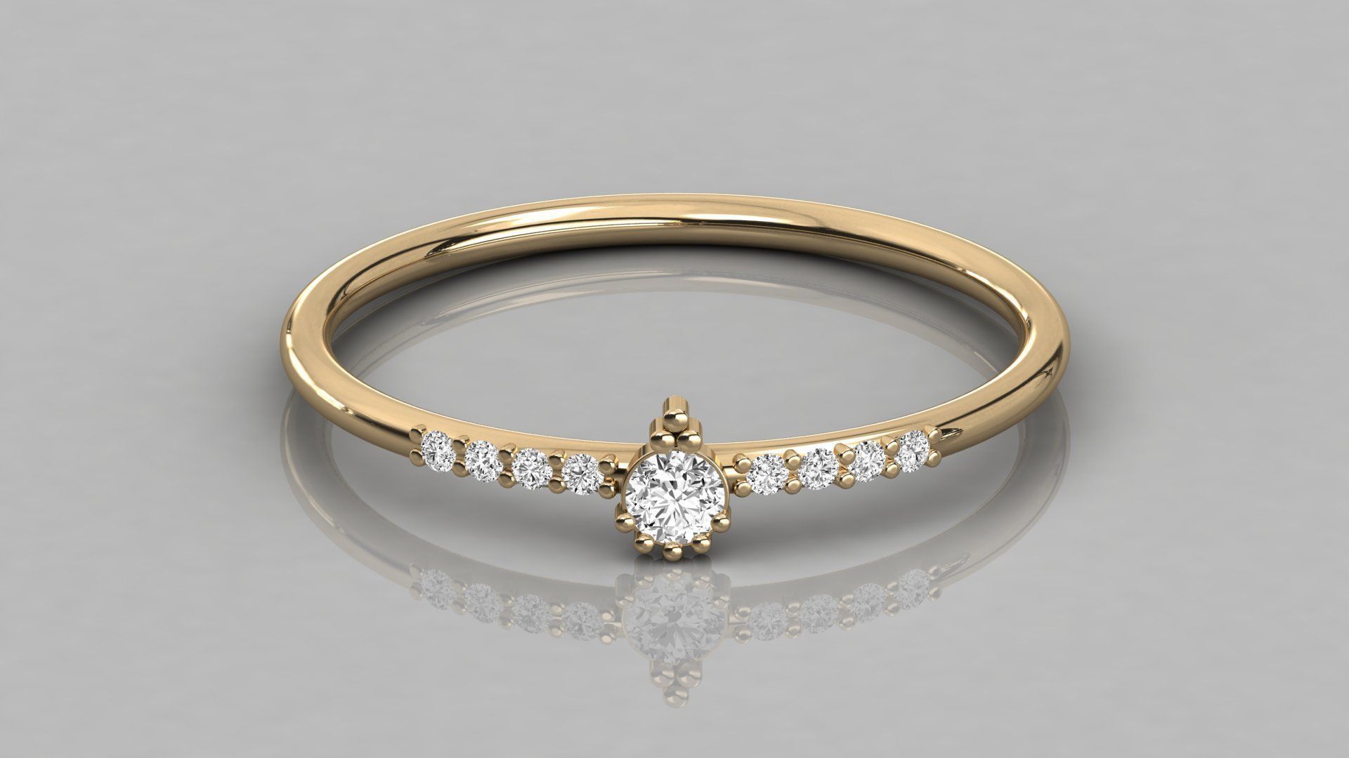 Women solitaire ring 3dm stl render detail 3D print model_7