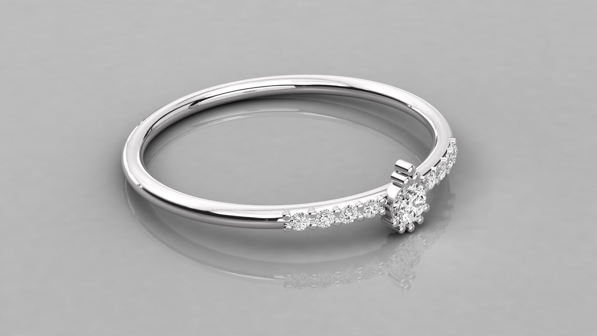 Women solitaire ring 3dm stl render detail 3D print model_5
