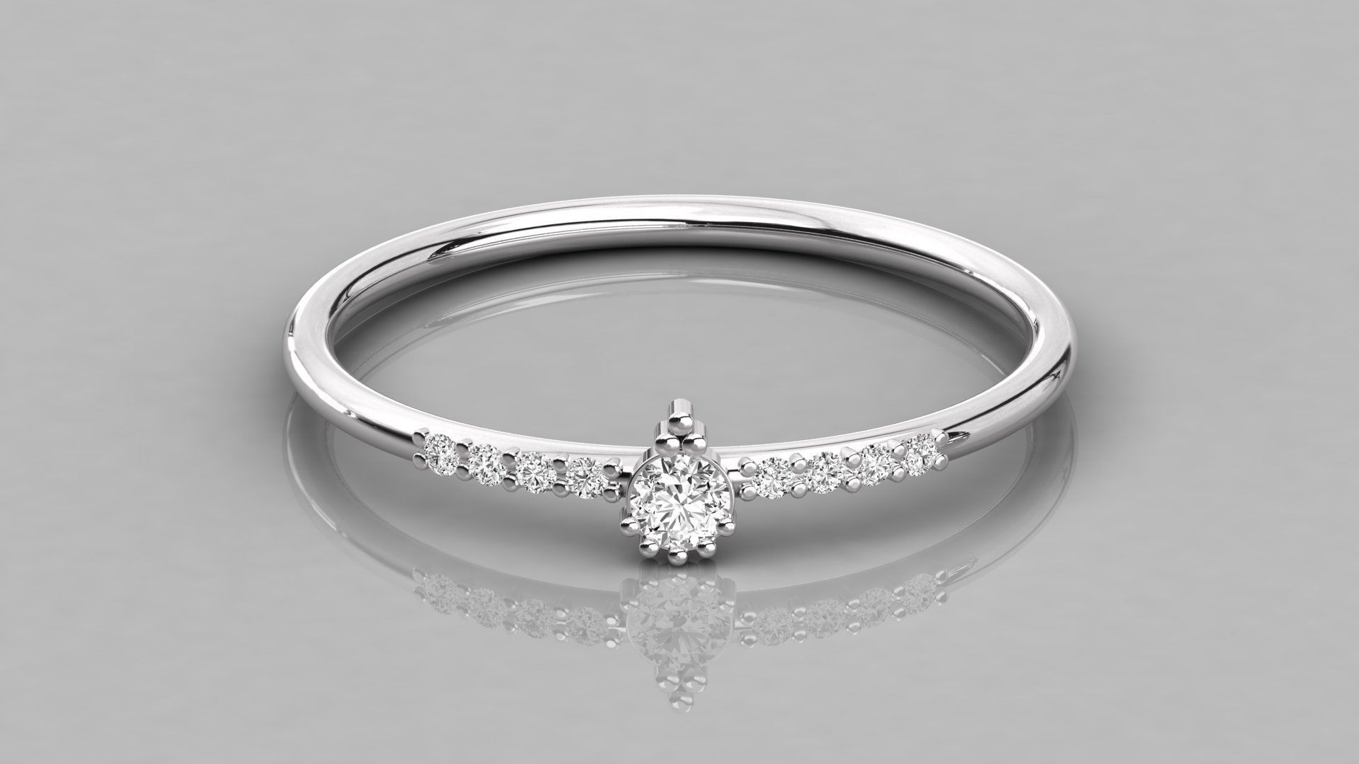 Women solitaire ring 3dm stl render detail 3D print model_8