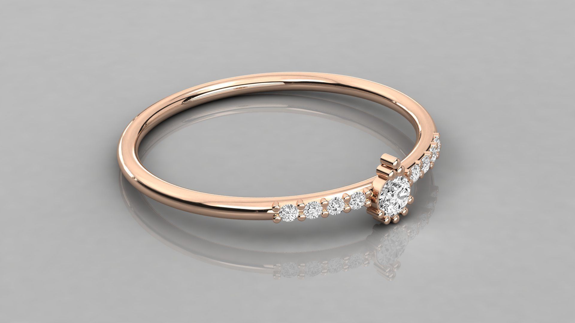 Women solitaire ring 3dm stl render detail 3D print model_4