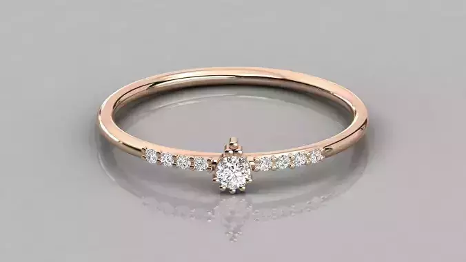 Women solitaire ring 3dm stl render detail 