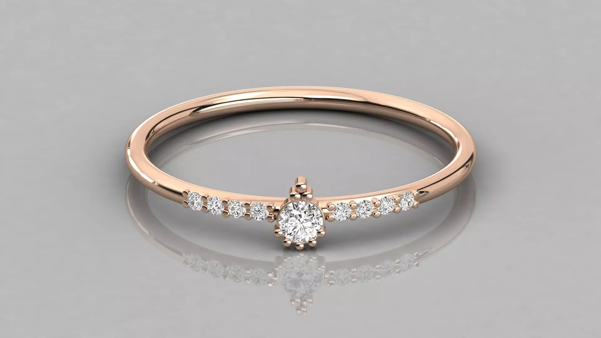 Women solitaire ring 3dm stl render detail 3D print model_0