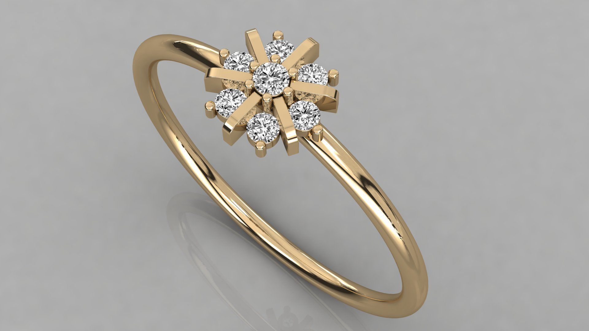 Women solitaire ring 3dm stl render detail 3D print model_3