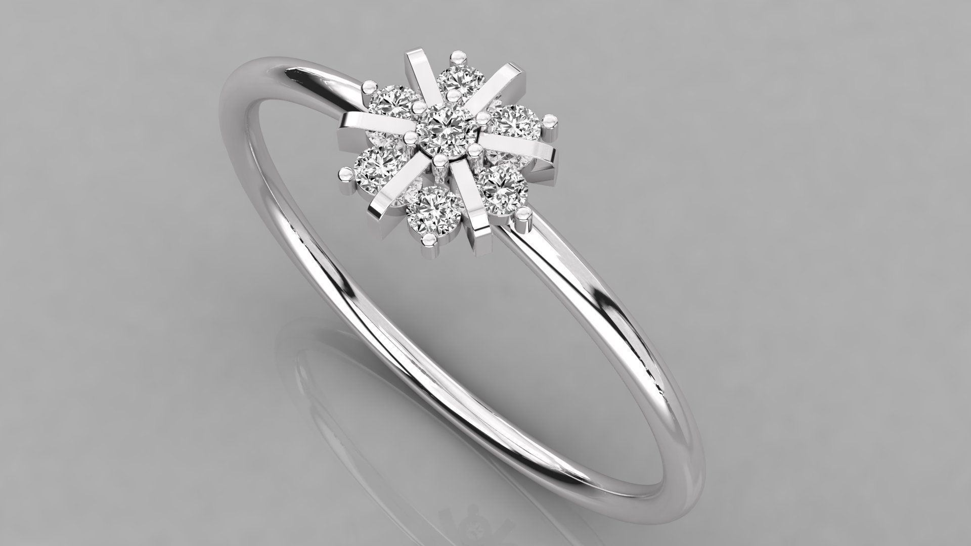 Women solitaire ring 3dm stl render detail 3D print model_2