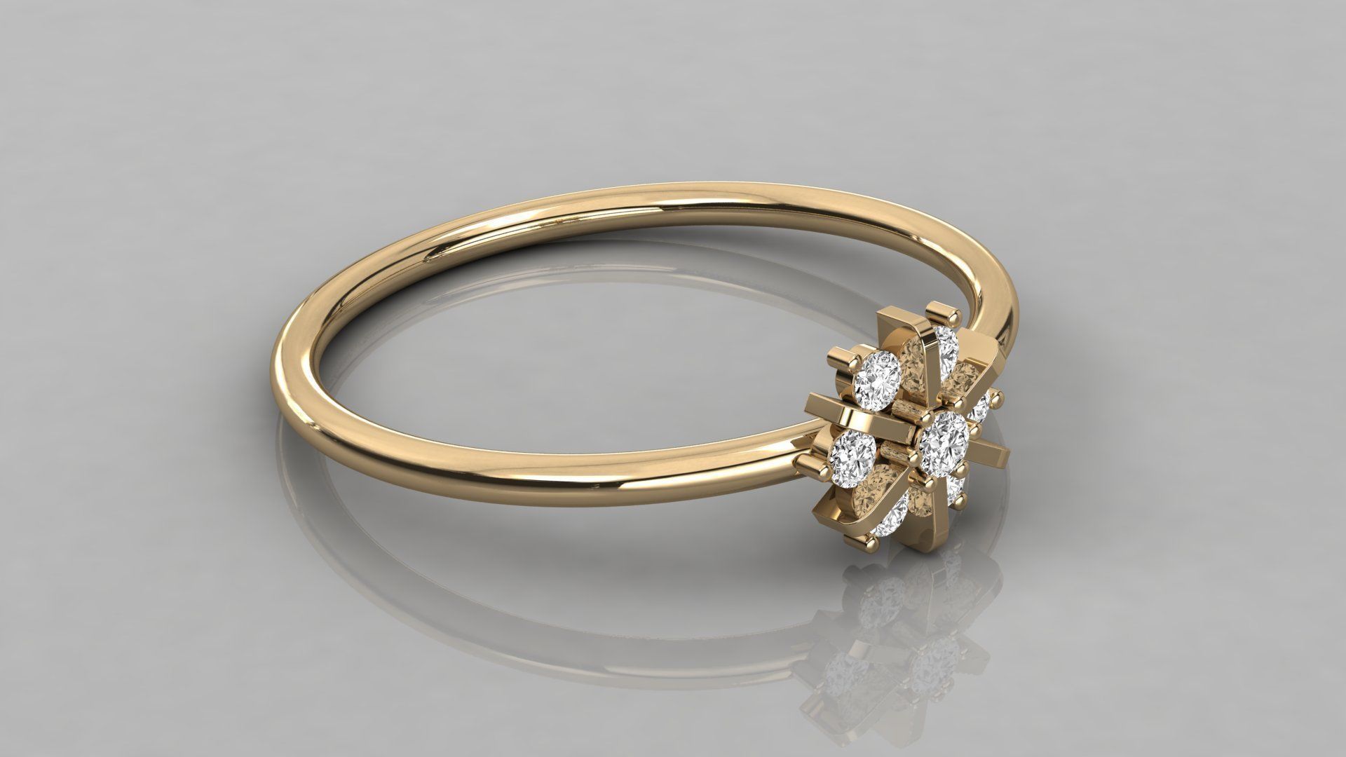 Women solitaire ring 3dm stl render detail 3D print model_6