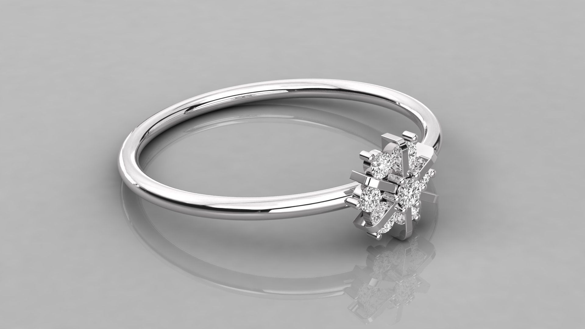 Women solitaire ring 3dm stl render detail 3D print model_5