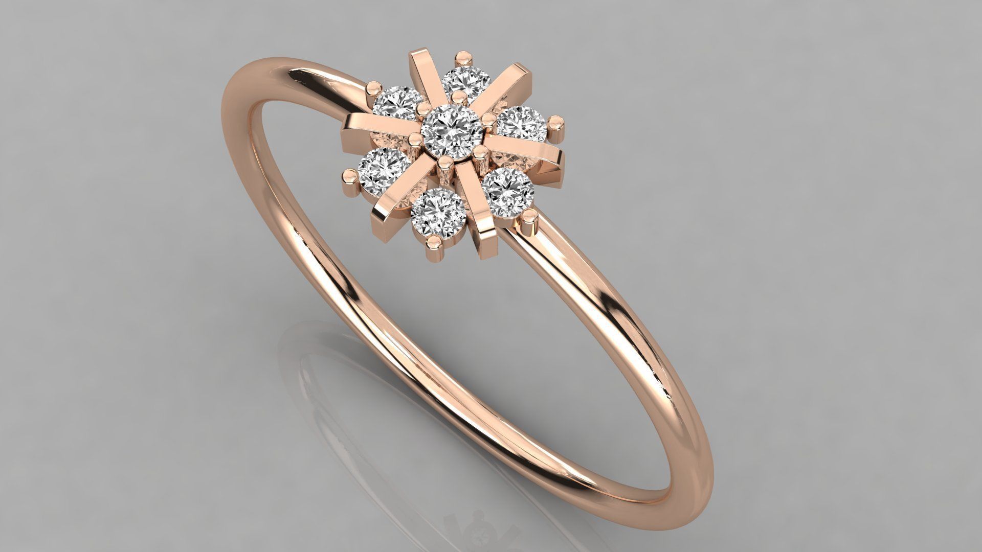 Women solitaire ring 3dm stl render detail 3D print model_1