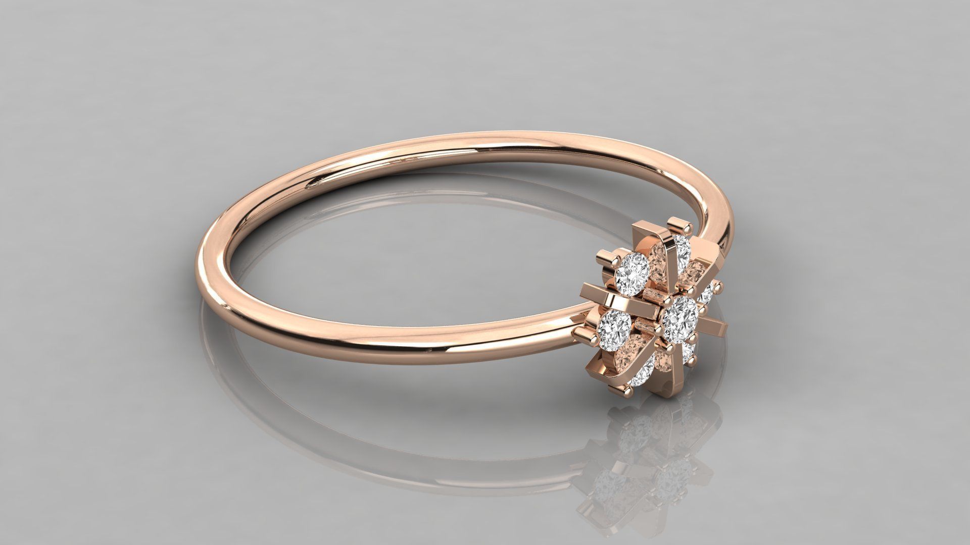 Women solitaire ring 3dm stl render detail 3D print model_4
