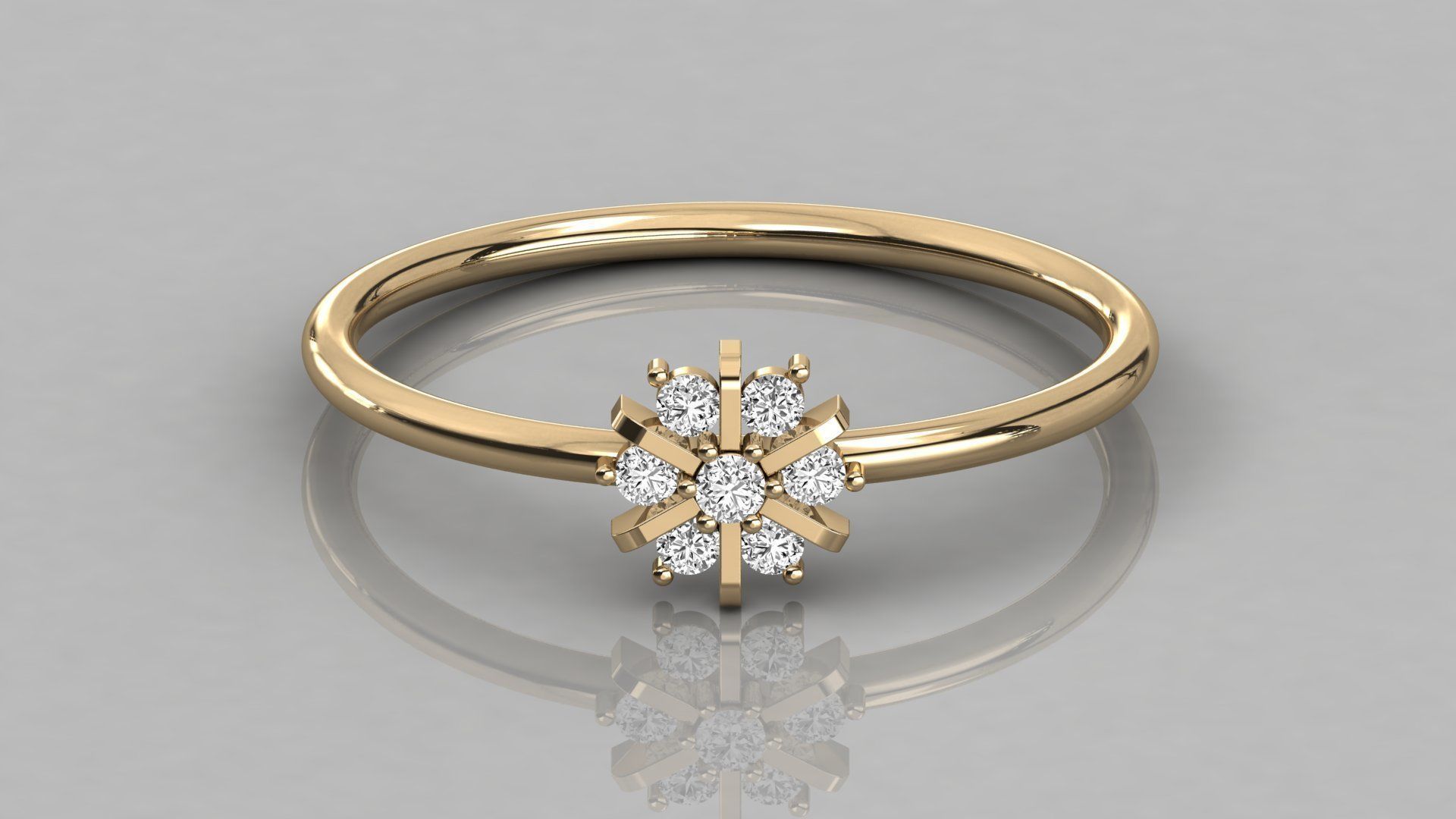 Women solitaire ring 3dm stl render detail 3D print model_7