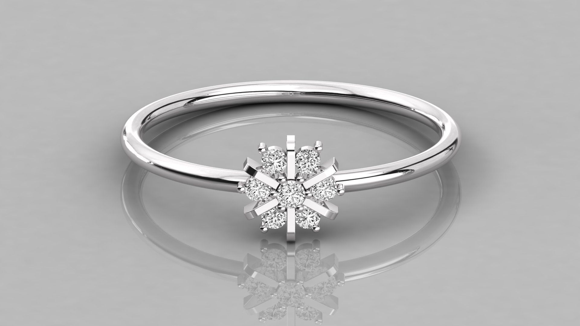 Women solitaire ring 3dm stl render detail 3D print model_8