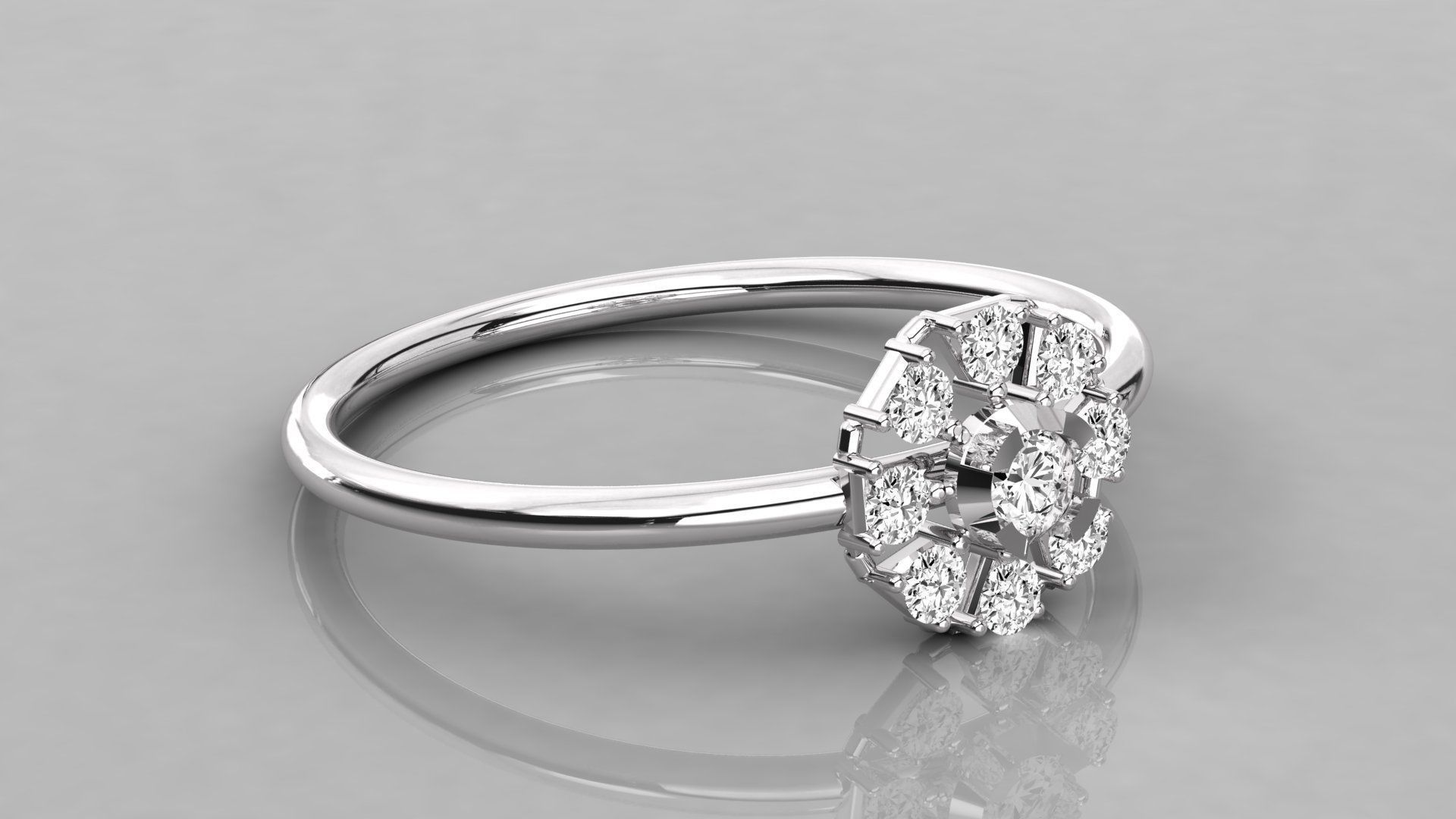 Women solitaire ring 3dm stl render detail  3D print model_5