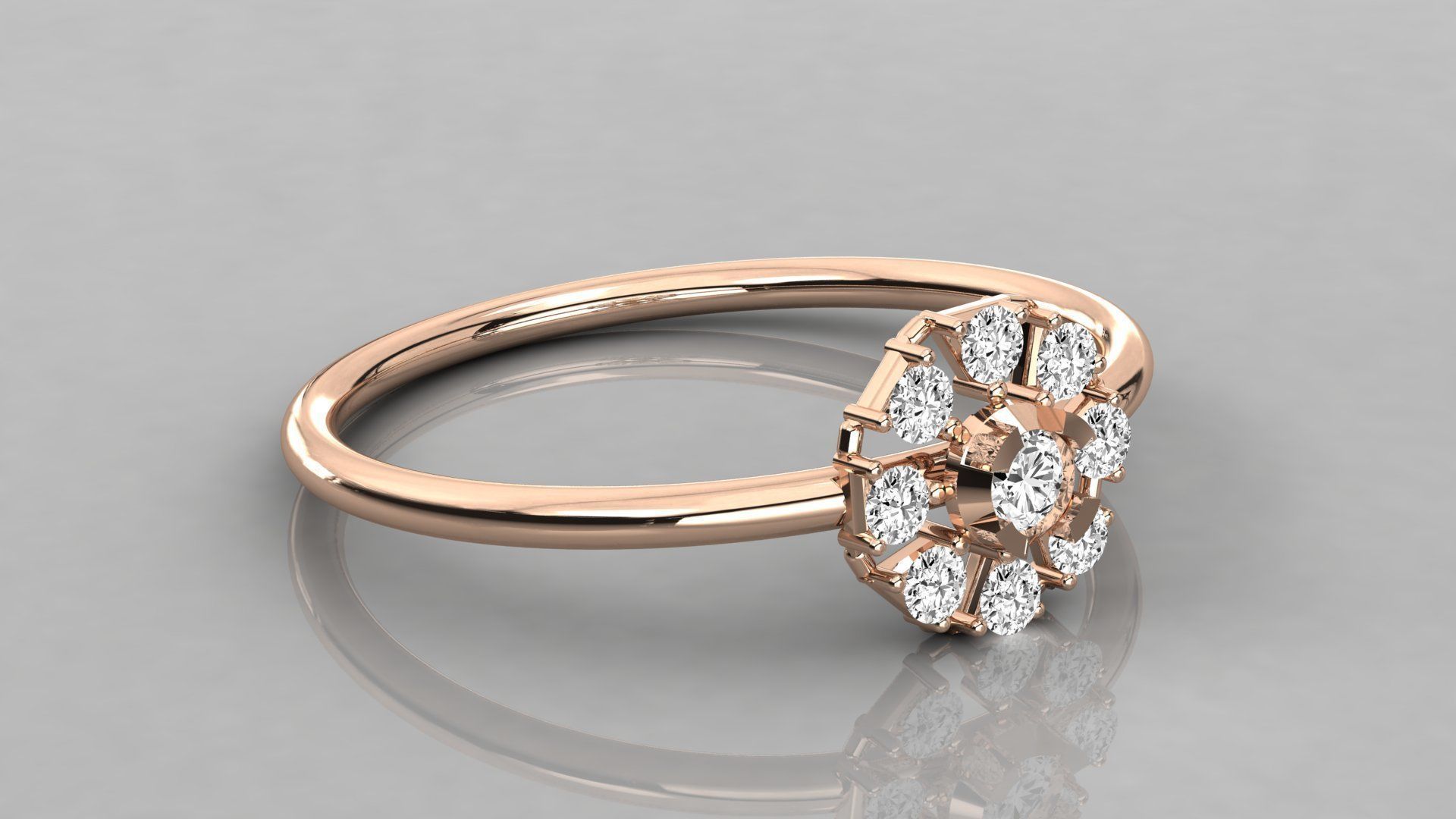 Women solitaire ring 3dm stl render detail  3D print model_4