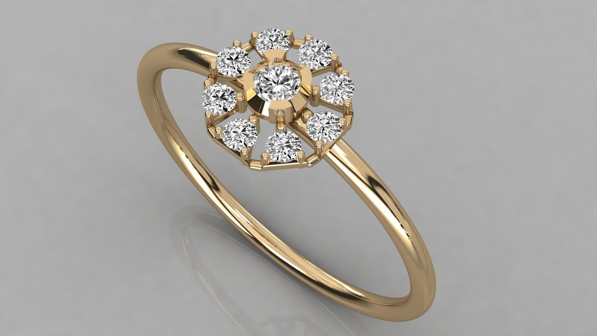 Women solitaire ring 3dm stl render detail  3D print model_3