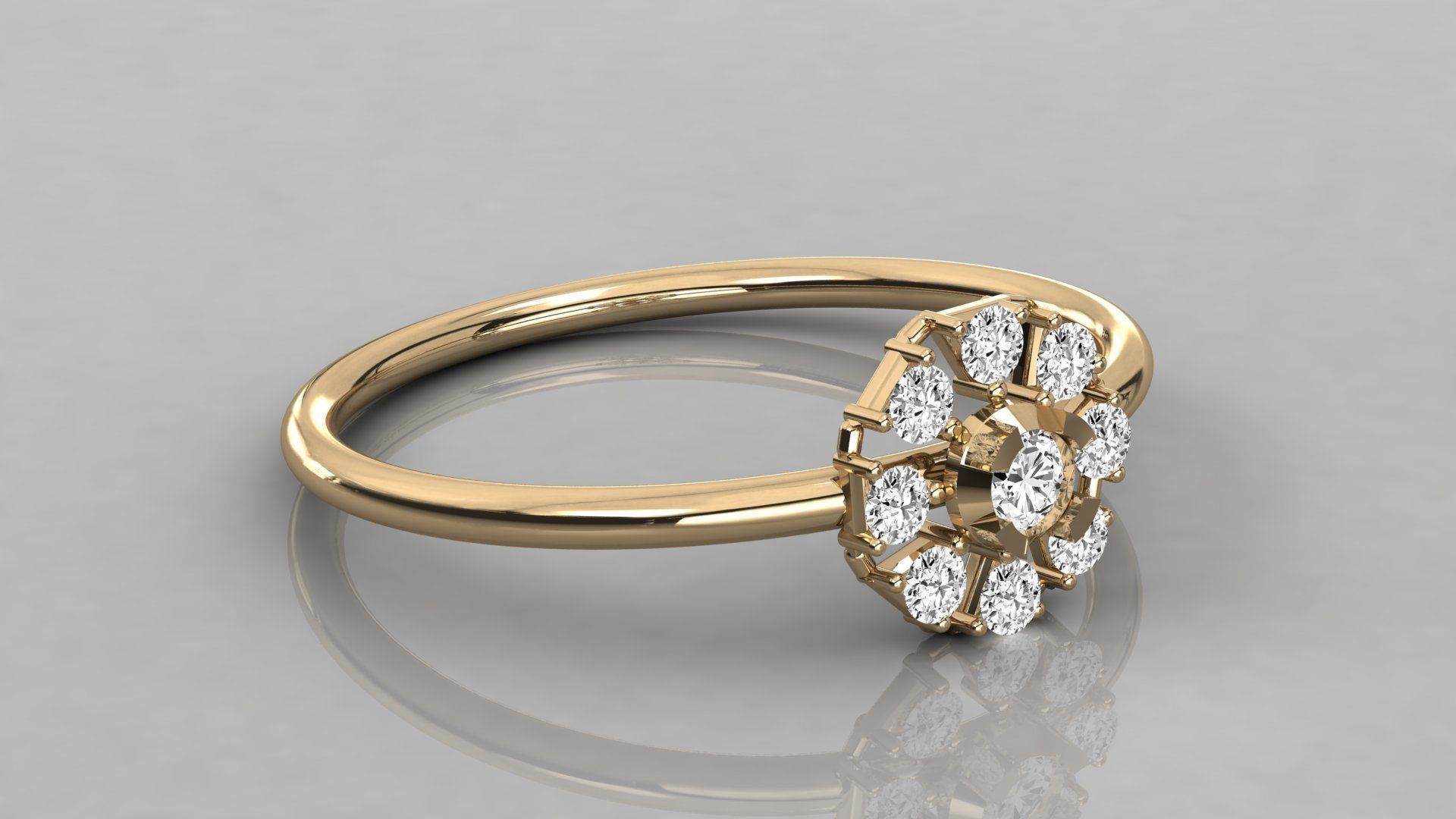 Women solitaire ring 3dm stl render detail  3D print model_6