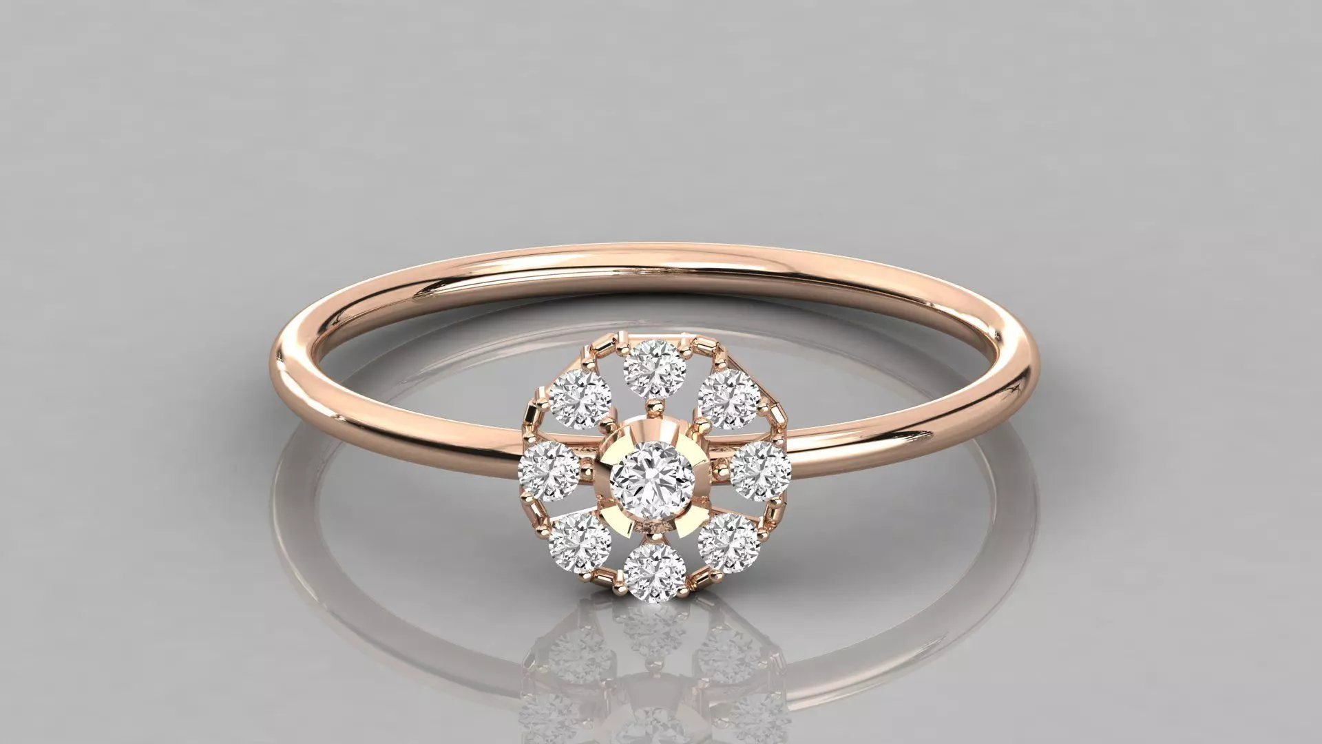 Women solitaire ring 3dm stl render detail  3D print model_0