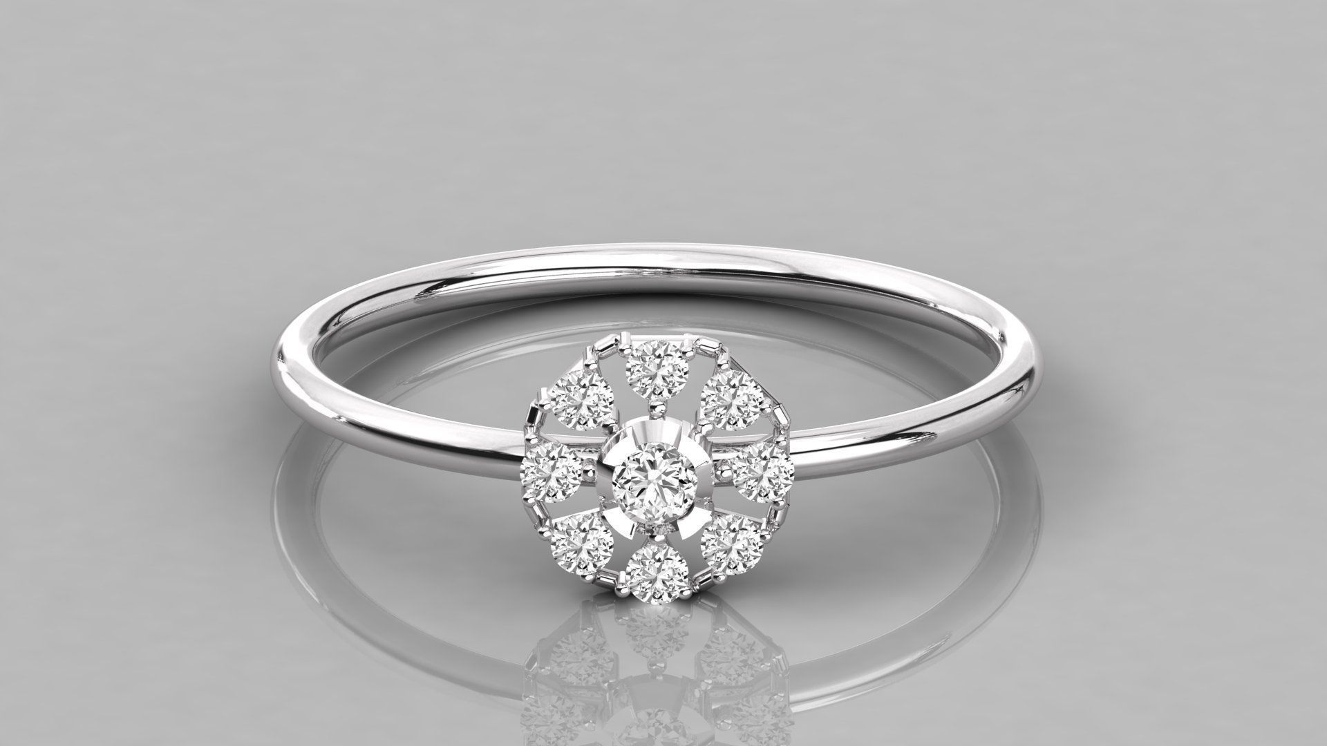 Women solitaire ring 3dm stl render detail  3D print model_7