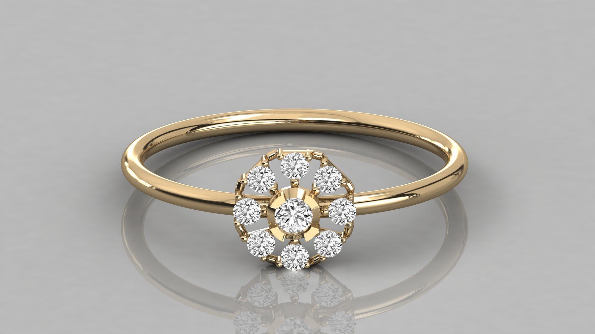 Women solitaire ring 3dm stl render detail  3D print model_8