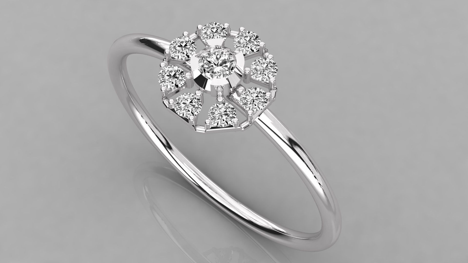 Women solitaire ring 3dm stl render detail  3D print model_2