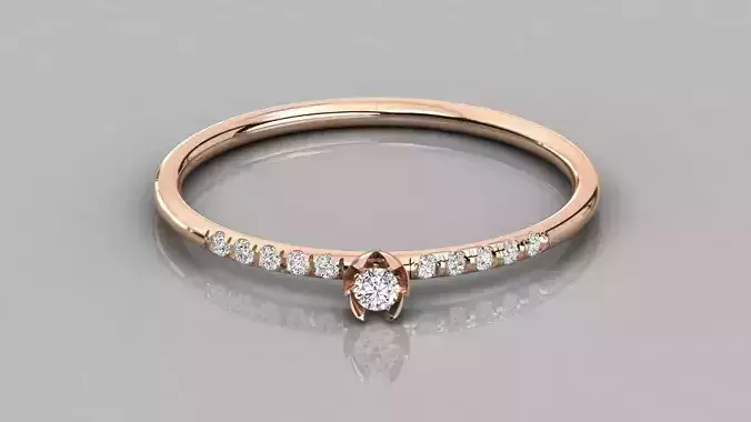 Women solitaire ring 3dm stl render detail 